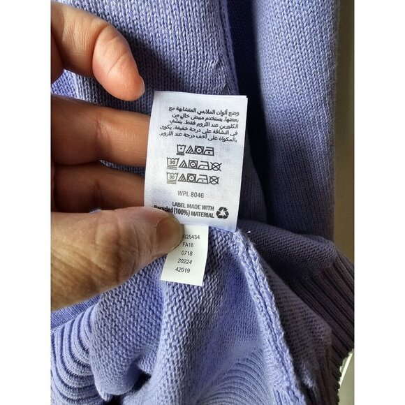 Karen Scott Women's Purple Cotton Zip-Neck Sweater XXL 100% Cotton - Picture 5 of 14